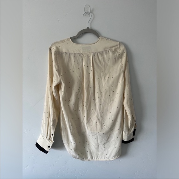 Rag & Bone Cream and Black Victor Long Sleeve Blouse, 100% Silk, Size XS - Picture 6 of 6